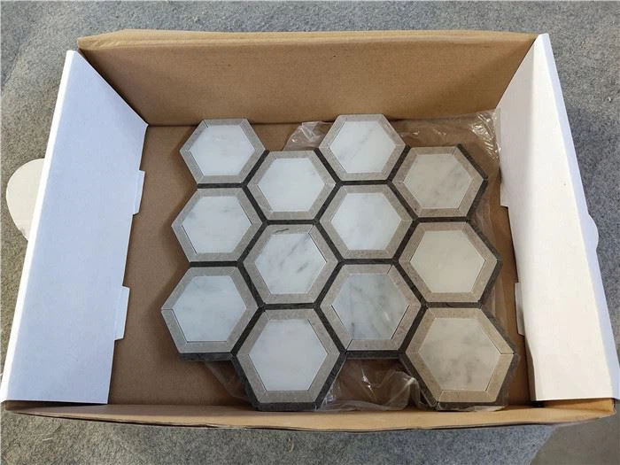 marble hexagon mosaic tile for bathroom