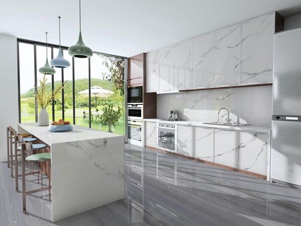 Nhà bếp thạch anh đá Calacatta