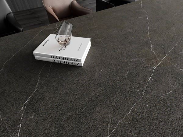 Lightning Black Sintered Stone Kitchen Countertop