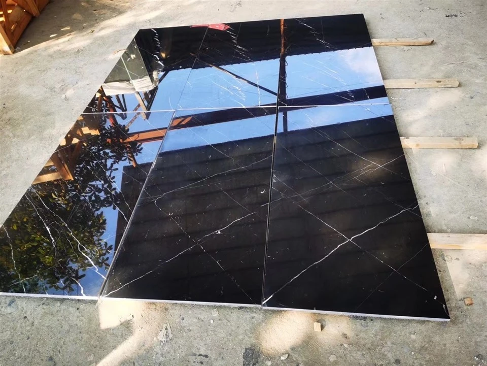 Nero Marquina Marble Floor Tile