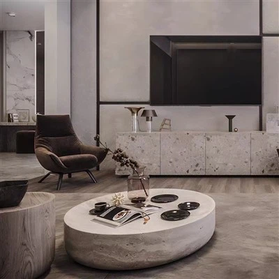 Bàn trà tròn Travertine